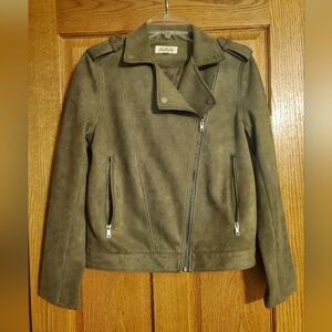 Listicle Olive Leather Jacket